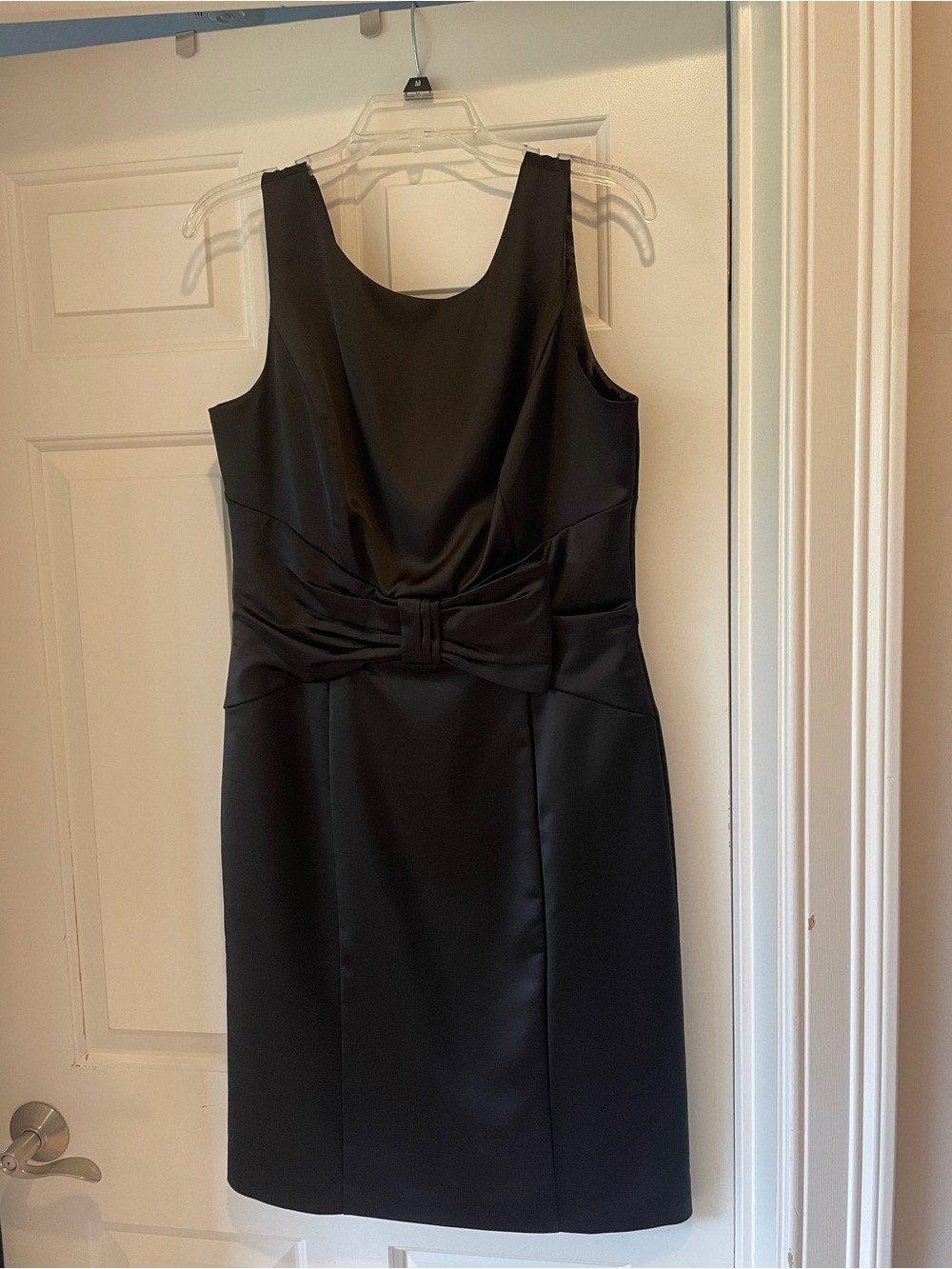White House Black Market Black Sleeveless Bow Midi Dress